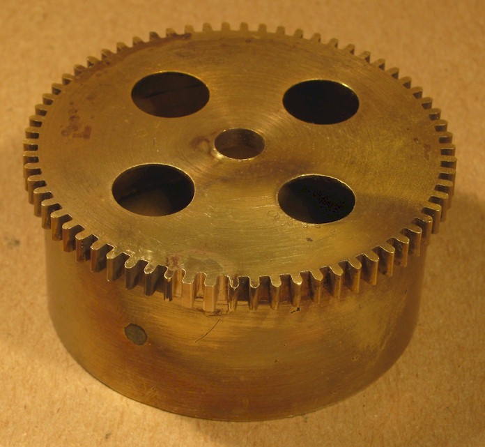 Barrel gear with replacement teeth ready for final profiling