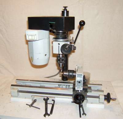 Unimat 3 set up as a milling machine