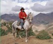 David L O Smith and Berber/Arab stallion in High Atlas Mountains, Morocco
