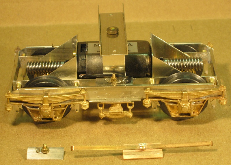 Complete 0 gauge motor bogie for a DMU from a kit by Westdale Coaches