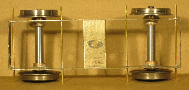 Inner frames of a non-powered Westdale DMU motor bogie - 0 gauge