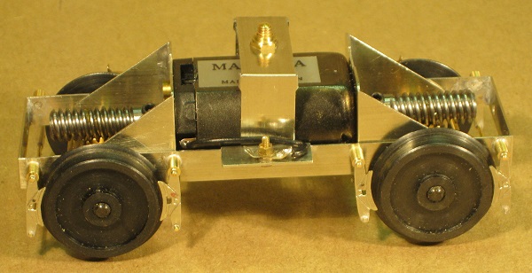 Pick-ups and brakegear on a Westdale DMU motor bogie - 0 gauge