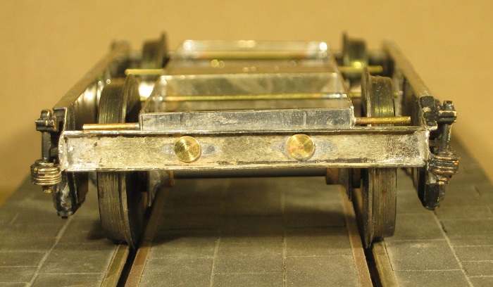 Attaching the outer frames of a Westdale DMU motor bogie - 0 gauge
