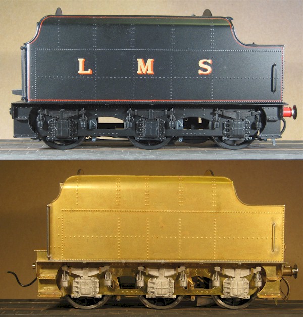 Comparison of Stanier 3500 gallon and 4000 gallon tenders. 7mm scale (0 gauge) by David L O Smith