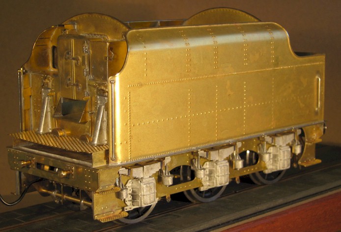 Three quater fron view: LMS Stanier 3500 gallon tender. 7mm scale (0 gauge) by David L O Smith