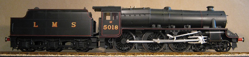LMS Black Five locomotive No. 5018. Model in 7mm scale (0 gauge) by David L O Smith