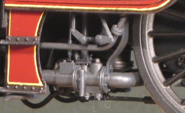 Exhaust stem injector on LMS Jubilee Jervis, 7mm scale (0 gauge) fabricated by David L O Smith