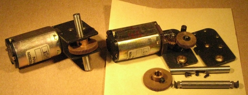 FineScaleBrass Canon motor and dismantled gearbox for 0 gauge