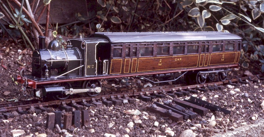 Scratch-built, course scale Great Northern Railway Railmotor No. 2 in 0 gauge
