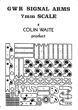 Etch of GWR signal arms by Colin Waite - 7 mm scale