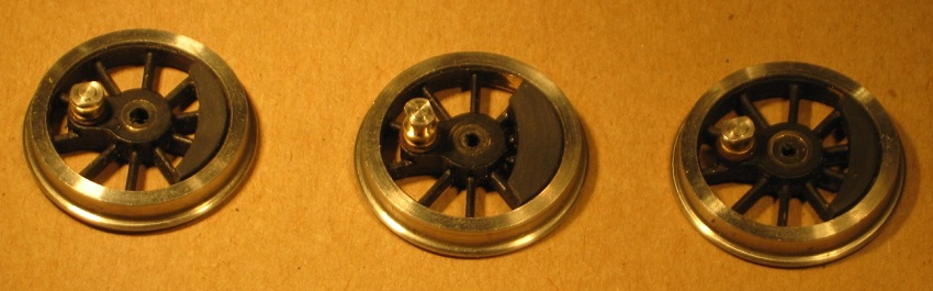 Finished wheels with balance weights for GWR 1361 class
