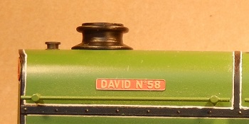David No. 58 Nameplate - Hudswell Clarke 0-6-0DM