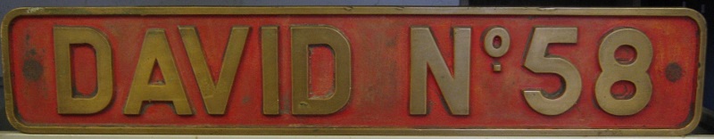 David No. 58 Nameplate from Hudswell Clarke 0-6-0DM