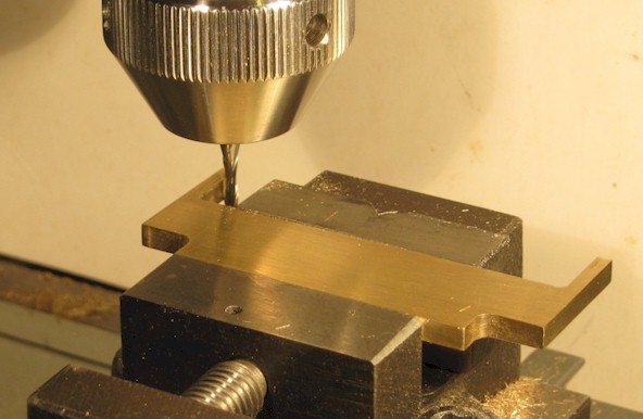 Milling on a Unimat with milling cutter held in collet