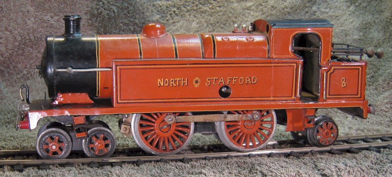 North Stafford Railway No. 8 Adams 4-4-2 superheated tank. Formerly c1934 Hornby 4-4-2 LMS No. 2 Special Tank Locomotive