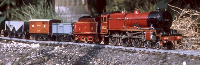 Bassett-Lowke 0 gauge 4-6-0 Royal Scot, Black Watch, on garden railway
